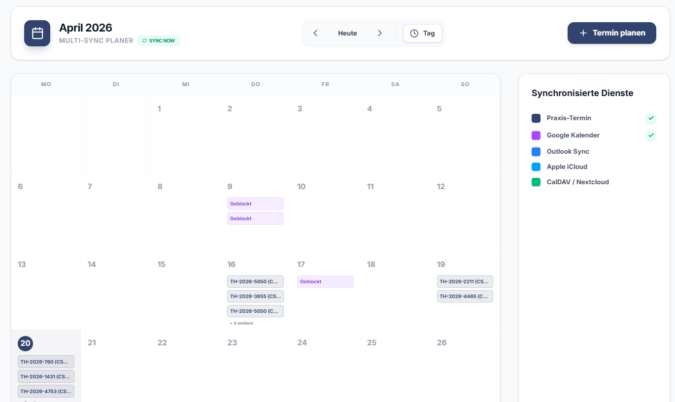 HeilPraxisAssistent Kalender - Intelligente Terminplanung mit externer Synchronisierung
